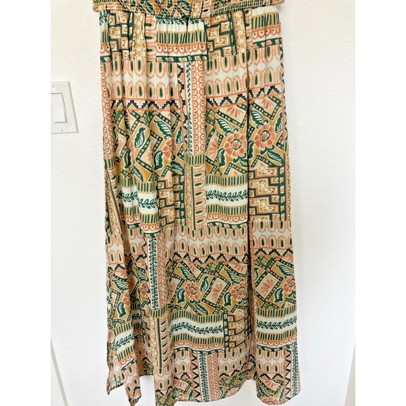 Bila77 Women's Maxi Dress Size L Boho Smocked Festival Coachella Retro Hippie - Picture 4 of 14